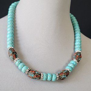 Turquoise rondelle neclace
